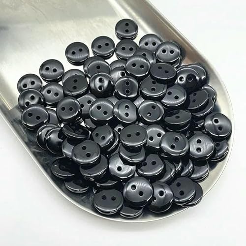 50 Stück 11,5 mm Farben Doppelaugen-Brotknopf Runde Harz-Nähknöpfe DIY Scrapbooking Mehrfarbig-21–11,5 mm (50 Stück) von TBSKUY