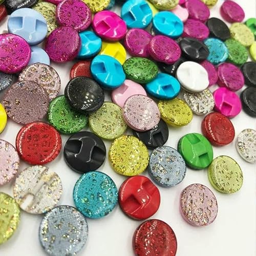 50 Stück 12mm Schaft Harzknöpfe Hemdknöpfe Bekleidung Nähzubehör Mix Farben DIY Handwerk PT169-Standard von TBSKUY