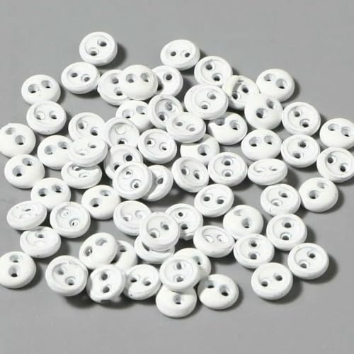 50 Stück 3,0 mm 4,0 mm Mini-Knöpfe für DIY-Puppenkleidung, rund, Bonbonfarbe, 2 Löcher, Kartenherstellung, Scrapbooking-Knöpfe, Nähzubehör-Stil 1-4,0 mm Durc von TBSKUY