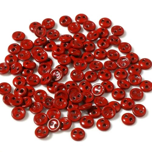 50 Stück 3,0 mm 4,0 mm Mini-Knöpfe für DIY-Puppenkleidung, rund, Bonbonfarbe, 2 Löcher, Kartenherstellung, Scrapbooking-Knöpfe, Nähzubehör-Stil 10-4,0 mm Dur von TBSKUY