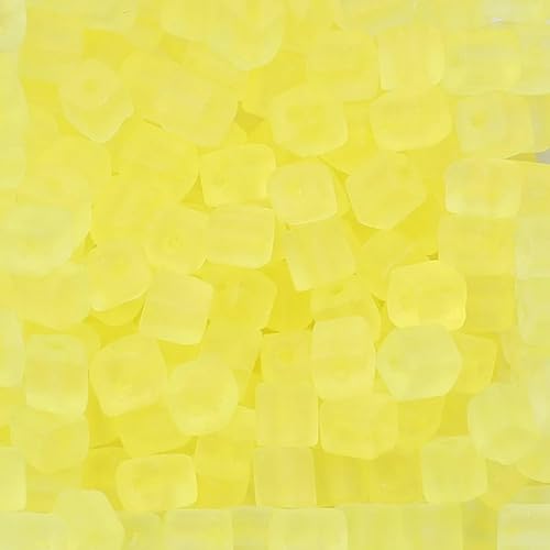 50 Stück 5 x 5 mm quadratische Rocailles-Perlen aus Milchglas zur Herstellung von Armbändern, Schmuckherstellung, farbige Kristallperlen, handgefertigtes DIY-Zubehör, Gelb, 5 x 5 m 50 Stück 5 x 5 mm quadratische Rocailles-Perlen aus Milchglas zur Herstellung von Armbändern, Schmuckherstellung, farbige Kristallperlen, handgefertigtes DIY-Zubehör, Gelb, 5 x 5 m von TBSKUY