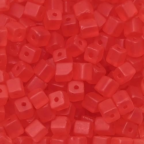 50 Stück 5 x 5 mm quadratische Rocailles-Perlen aus Milchglas zur Herstellung von Armbändern, Schmuckherstellung, farbige Kristallperlen, handgefertigtes DIY-Zubehör, Rot, 5 x 5 mm 50 Stück 5 x 5 mm quadratische Rocailles-Perlen aus Milchglas zur Herstellung von Armbändern, Schmuckherstellung, farbige Kristallperlen, handgefertigtes DIY-Zubehör, Rot, 5 x 5 mm von TBSKUY