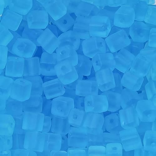 50 Stück 5 x 5 mm quadratische Rocailles-Perlen aus Milchglas zur Herstellung von Armbändern, Schmuckherstellung, farbige Kristallperlen, handgefertigtes DIY-Zubehör – Türkis – 5 von TBSKUY