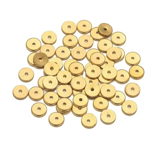 50 Stück Edelstahl-Abstandshalterperlen in Schneeflocken-Blumenform, vergoldet, lose Perlenkappe für DIY-Handarbeiten, Schmuckherstellung, Armband, rund, g4 von TBSKUY