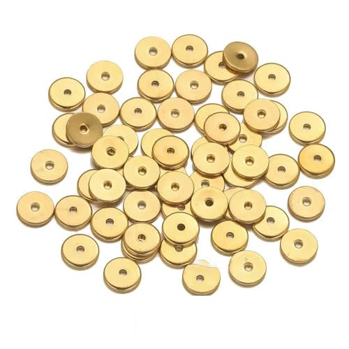 50 Stück Edelstahl-Abstandshalterperlen in Schneeflocken-Blumenform, vergoldet, lose Perlenkappe für DIY-Handarbeiten, Schmuckherstellung, Armband, rund, g5 von TBSKUY