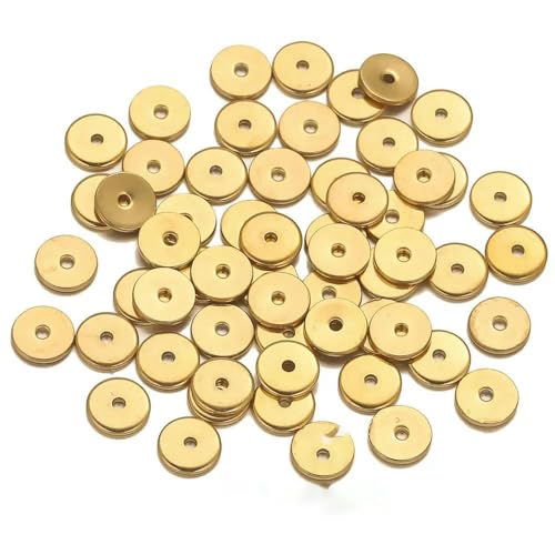 50 Stück Edelstahl-Abstandshalterperlen in Schneeflocken-Blumenform, vergoldet, lose Perlenkappe für DIY-Handarbeiten, Schmuckherstellung, Armband, rund, g6 von TBSKUY