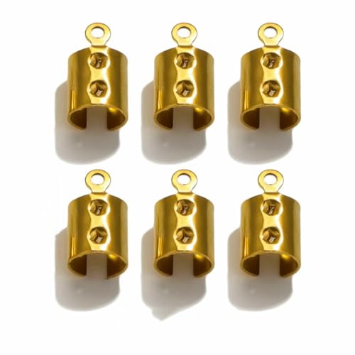 50 Stück Edelstahl plattiert 18 Karat Gold Crimp End Perlen Kappen Lederband Clip Tip Fold Crimp Bead Armband DIY Verbinder-Gold 5mm 50 Stück Edelstahl plattiert 18 Karat Gold Crimp End Perlen Kappen Lederband Clip Tip Fold Crimp Bead Armband DIY Verbinder-Gold 5mm von TBSKUY