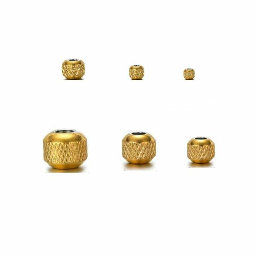 50 Stück Edelstahlperlen, 4,0 mm, 6 mm, 8 mm, Schraubzylinder, Rohr, Abstandshalter, lose Perlen für DIY-Schmuck, Halsketten, Armband-Befunde – Goldgitterkorn – 8 x 6,5 x 3,3,0 mm Loch 50 Stück Edelstahlperlen, 4,0 mm, 6 mm, 8 mm, Schraubzylinder, Rohr, Abstandshalter, lose Perlen für DIY-Schmuck, Halsketten, Armband-Befunde – Goldgitterkorn – 8 x 6,5 x 3,3,0 mm Loch von TBSKUY