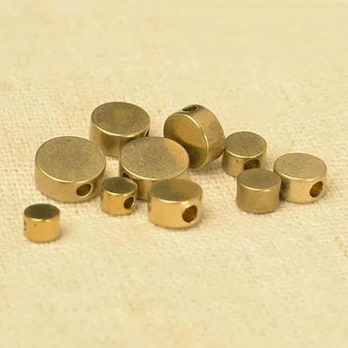50 Stück Metall-Messingperlen, rund, flach, Abstandsperlen, lose Perlen, DIY, handgefertigte Materialien, Schmuckzubehör, Rohmessing, 7 mm x 3,0 mm 50 Stück Metall-Messingperlen, rund, flach, Abstandsperlen, lose Perlen, DIY, handgefertigte Materialien, Schmuckzubehör, Rohmessing, 7 mm x 3,0 mm von TBSKUY
