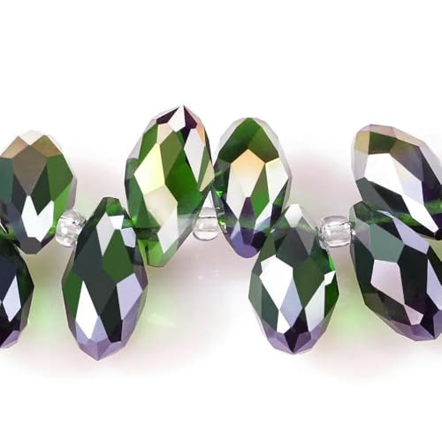 50 Stück österreichische tropfenförmige facettierte Kristallperlen, AB-Farbe, Briolette-Glasperlen zur Schmuckherstellung, Halsketten, Armbänder, Bastelbedarf, HKSD001-11-5 x 7 mm, 50 Stück österreichische tropfenförmige facettierte Kristallperlen, AB-Farbe, Briolette-Glasperlen zur Schmuckherstellung, Halsketten, Armbänder, Bastelbedarf, HKSD001-11-5 x 7 mm, von TBSKUY
