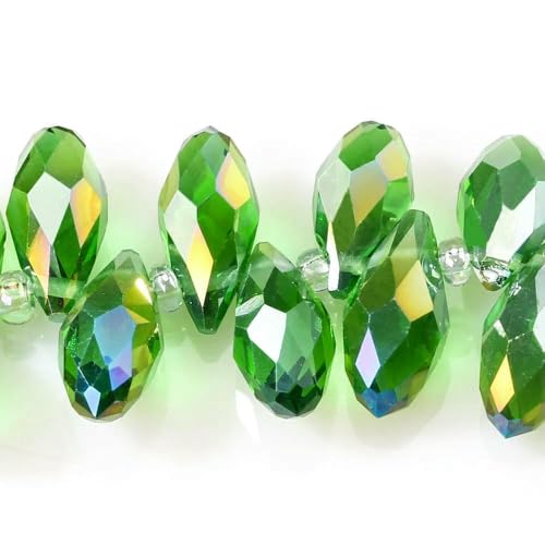 50 Stück österreichische tropfenförmige facettierte Kristallperlen, AB-Farbe, Briolette-Glasperlen zur Schmuckherstellung, Halsketten, Armbänder, Bastelbedarf, HKSD001-12, 6 x 12 m 50 Stück österreichische tropfenförmige facettierte Kristallperlen, AB-Farbe, Briolette-Glasperlen zur Schmuckherstellung, Halsketten, Armbänder, Bastelbedarf, HKSD001-12, 6 x 12 m von TBSKUY