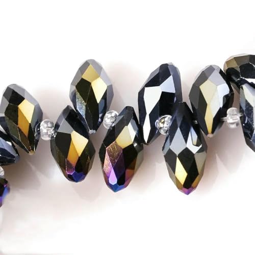 50 Stück österreichische tropfenförmige facettierte Kristallperlen, AB-Farbe, Briolette-Glasperlen zur Schmuckherstellung, Halsketten, Armbänder, Bastelbedarf, HKSD001-18-6 x 12 mm 50 Stück österreichische tropfenförmige facettierte Kristallperlen, AB-Farbe, Briolette-Glasperlen zur Schmuckherstellung, Halsketten, Armbänder, Bastelbedarf, HKSD001-18-6 x 12 mm von TBSKUY