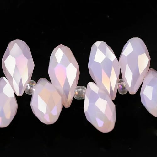 50 Stück österreichische tropfenförmige facettierte Kristallperlen, AB-Farbe, Briolette-Glasperlen zur Schmuckherstellung, Halsketten, Armbänder, Bastelbedarf, HKSD001-20-8 x 13,0 von TBSKUY