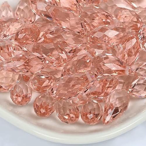 50 Stück österreichische tropfenförmige facettierte Kristallperlen, AB-Farbe, Briolette-Glasperlen zur Schmuckherstellung, Halsketten, Armbänder, Bastelbedarf, HKSD001-26-8 x 13,0 von TBSKUY