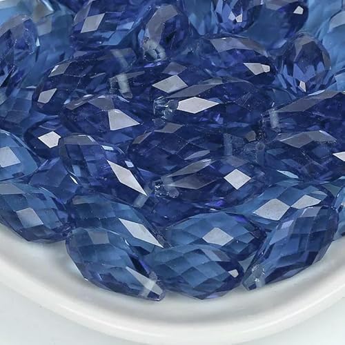 50 Stück österreichische tropfenförmige facettierte Kristallperlen, AB-Farbe, Briolette-Glasperlen zur Schmuckherstellung, Halsketten, Armbänder, Bastelbedarf, HKSD001-29-5 x 7 mm, von TBSKUY