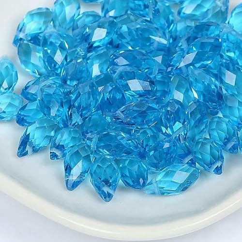 50 Stück österreichische tropfenförmige facettierte Kristallperlen, AB-Farbe, Briolette-Glasperlen zur Schmuckherstellung, Halsketten, Armbänder, Bastelbedarf, HKSD001-30-8 x 13,0 von TBSKUY