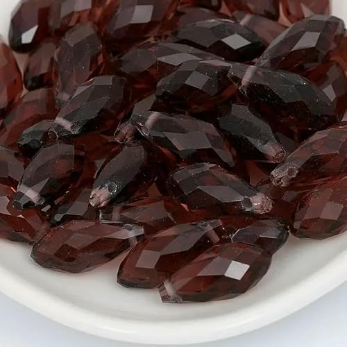 50 Stück österreichische tropfenförmige facettierte Kristallperlen, AB-Farbe, Briolette-Glasperlen zur Schmuckherstellung, Halsketten, Armbänder, Bastelbedarf, HKSD001-36-5 x 7 mm, von TBSKUY