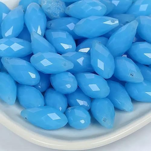 50 Stück österreichische tropfenförmige facettierte Kristallperlen, AB-Farbe, Briolette-Glasperlen zur Schmuckherstellung, Halsketten, Armbänder, Bastelbedarf, HKSD001-42-5 x 7 mm, von TBSKUY