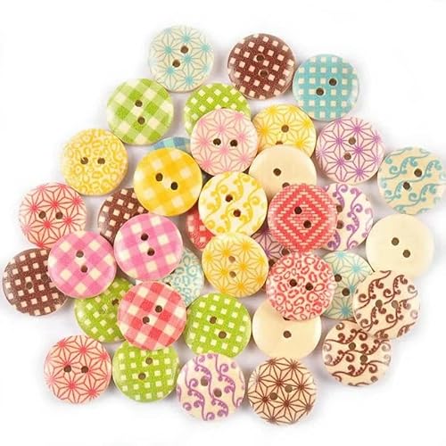 50 Stück runde Holzknöpfe mit 2 Löchern in gemischten Farben zum Nähen von Kleidung, Zubehör, Basteln, Scrapbooking, DIY, Kinderbekleidung, 18 mm, gemischt 50 Stück runde Holzknöpfe mit 2 Löchern in gemischten Farben zum Nähen von Kleidung, Zubehör, Basteln, Scrapbooking, DIY, Kinderbekleidung, 18 mm, gemischt von TBSKUY