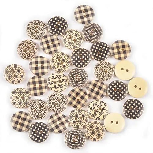 50 Stück runde Holzknöpfe mit 2 Löchern in gemischten Farben zum Nähen von Kleidung, Zubehör, Basteln, Scrapbooking, DIY, Kinderbekleidung, Zubehör, 18 mm, M2643 50 Stück runde Holzknöpfe mit 2 Löchern in gemischten Farben zum Nähen von Kleidung, Zubehör, Basteln, Scrapbooking, DIY, Kinderbekleidung, Zubehör, 18 mm, M2643 von TBSKUY
