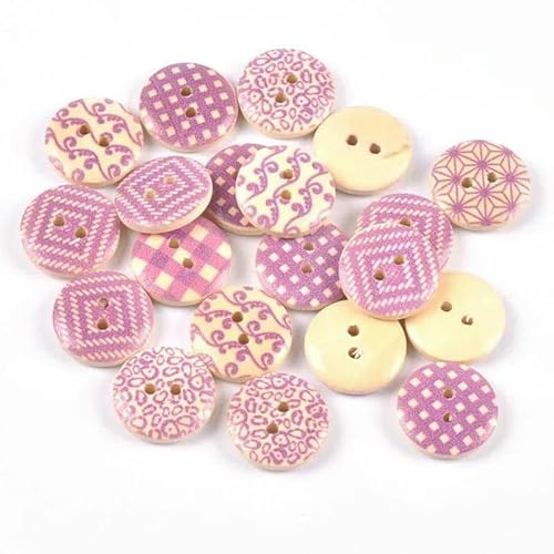 50 Teile/los Holz Multicolor Knöpfe Handgemachte Scrapbooking Handwerk DIY Nähen Bekleidung Zubehör MT2687-4 von TBSKUY