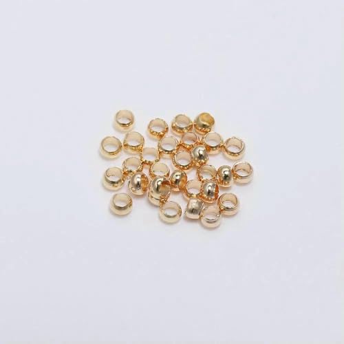 500 Stück/Los Gold Silber Kupfer Kugel Crimp End Perlen Durchmesser 1,5-3..0mm Stopper Spacer Perlen für DIY Schmuckherstellung Zubehör-KC Gold-1,5mm von TBSKUY