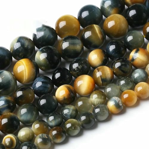 5A Qualität Naturstein Blaue Tigerauge Perlen Runde Lose Perlen 6 8 10 12mm Für Schmuckherstellung DIY Bettelarmband 15" -Traumhaftes Tigerauge-8mm 45 bis 48Stk von TBSKUY