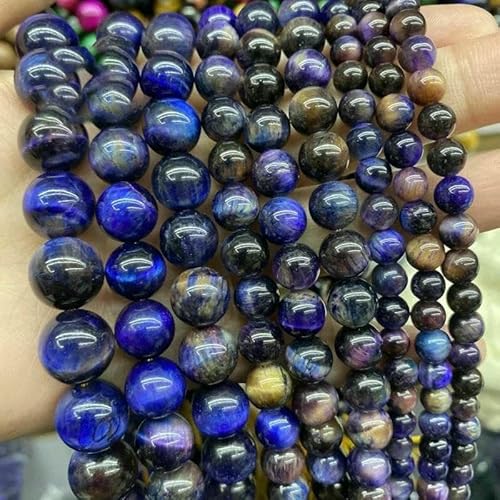 5A Qualität Naturstein Blaue Tigerauge Perlen Runde lose Perlen 6 8 10 12 mm für Schmuckherstellung DIY Bettelarmband 15" -Blau Lila Tigerauge-12 mm 31 bis 32 Stück 5A Qualität Naturstein Blaue Tigerauge Perlen Runde lose Perlen 6 8 10 12 mm für Schmuckherstellung DIY Bettelarmband 15" -Blau Lila Tigerauge-12 mm 31 bis 32 Stück von TBSKUY