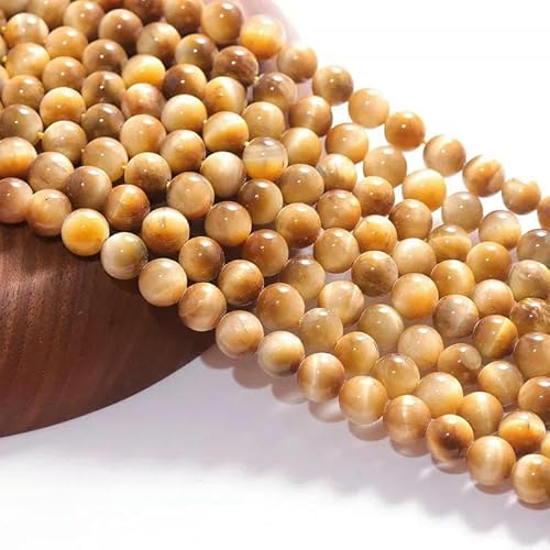 6/8/10 mm natürliche runde Tigerauge-Amazonit-Granat-Achat-Angelit-Quarz-Lava-Perlen zur Schmuckherstellung, DIY-Armbandzubehör – Goldener Tiger – 10 mm, 36 bis 37 Stück 6/8/10 mm natürliche runde Tigerauge-Amazonit-Granat-Achat-Angelit-Quarz-Lava-Perlen zur Schmuckherstellung, DIY-Armbandzubehör – Goldener Tiger – 10 mm, 36 bis 37 Stück von TBSKUY