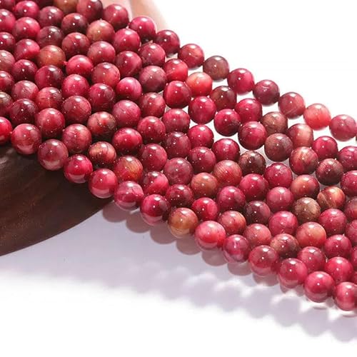6/8/10 mm natürliche runde Tigerauge-Amazonit-Granat-Achat-Angelit-Quarz-Lava-Perlen zur Schmuckherstellung, DIY-Armbandzubehör – Kirschtiger – 10 mm, 36 bis 37 Stück 6/8/10 mm natürliche runde Tigerauge-Amazonit-Granat-Achat-Angelit-Quarz-Lava-Perlen zur Schmuckherstellung, DIY-Armbandzubehör – Kirschtiger – 10 mm, 36 bis 37 Stück von TBSKUY