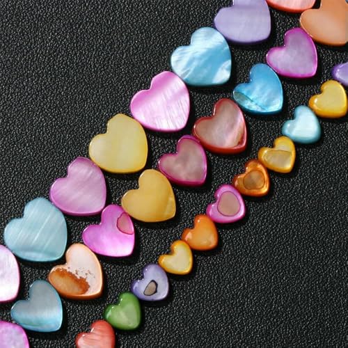 6–12 mm Herz, natürliche Muschelperlen, blau, grün, rot, gelb, lose Abstandsperlen, Anhänger für die Schmuckherstellung, DIY-Halskette, Armbandzubehör, Nr. 10–8 mm, ca. 45 Stück 6–12 mm Herz, natürliche Muschelperlen, blau, grün, rot, gelb, lose Abstandsperlen, Anhänger für die Schmuckherstellung, DIY-Halskette, Armbandzubehör, Nr. 10–8 mm, ca. 45 Stück von TBSKUY