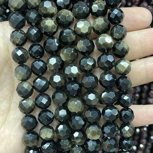 6 8 10 mm Naturstein, facettierter Mondstein, lose Abstandsperlen für die Schmuckherstellung, DIY, modisches Armband, Halskette, 19,1 cm, Gold-Obsidian, 8 mm, 21–23 Stück 6 8 10 mm Naturstein, facettierter Mondstein, lose Abstandsperlen für die Schmuckherstellung, DIY, modisches Armband, Halskette, 19,1 cm, Gold-Obsidian, 8 mm, 21–23 Stück von TBSKUY