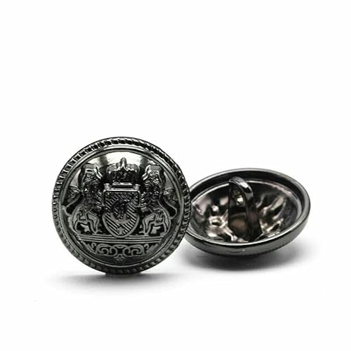 6 Stück 10–28 mm goldene Metallknöpfe, Kleidungsstück, Mantel, Nähzubehör, Knöpfe zum Basteln von Kleidung, schwarzer Punktölknopf, Punktölknopf, 6–28 mm von TBSKUY