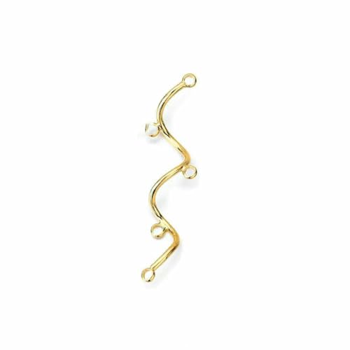 6 Stück 18 Karat Goldfarbe Messing Gebogene Rohrverbindungsanhänger DIY Schmuckherstellung Zubehör Ohrringe Zubehör für Frauen-35769-18 Karat Goldfarbe von TBSKUY