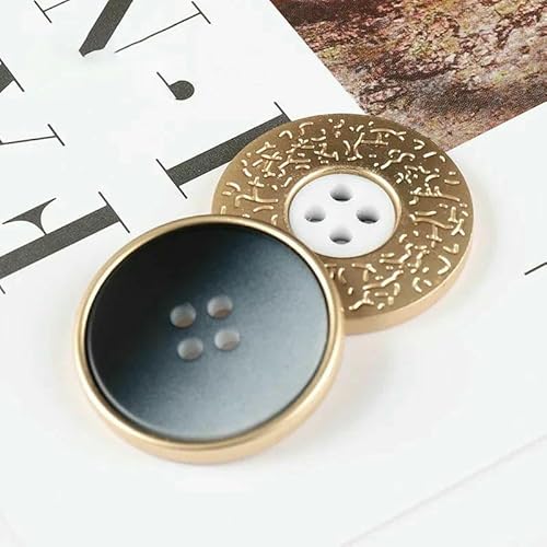 6 Stück Harzknöpfe mit 4 Löchern, Nähzubehör, Größe komplett für Kleidung, dekorative Metallknöpfe, handgefertigt, DIY, Blau, 25 mm von TBSKUY