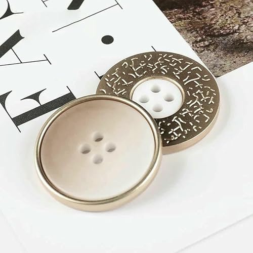 6 Stück Harzknöpfe mit 4 Löchern, Nähzubehör, Größe komplett für Kleidung, dekorative Metallknöpfe, handgefertigt, DIY, Khaki, 20 mm 6 Stück Harzknöpfe mit 4 Löchern, Nähzubehör, Größe komplett für Kleidung, dekorative Metallknöpfe, handgefertigt, DIY, Khaki, 20 mm von TBSKUY