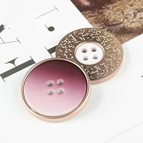 6 Stück Harzknöpfe mit 4 Löchern, Nähzubehör, Größe komplett für Kleidung, dekorative Metallknöpfe, handgefertigt, DIY, Rot, 22 mm von TBSKUY