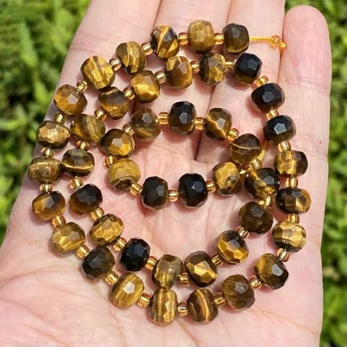6 x 8 mm Natursteinperlen, facettierte Rondelle, Achat, Rosenquarz, lose Perlen zur Schmuckherstellung, Perlenarbeit, DIY-Armband, Halskette, Tigerauge, 6 x 8 mm, ca. 45 Stück 6 x 8 mm Natursteinperlen, facettierte Rondelle, Achat, Rosenquarz, lose Perlen zur Schmuckherstellung, Perlenarbeit, DIY-Armband, Halskette, Tigerauge, 6 x 8 mm, ca. 45 Stück von TBSKUY