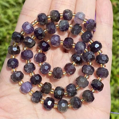 6 x 8 mm Natursteinperlen, facettierte Rondelle, Achat, Rosenquarz, lose Perlen zur Schmuckherstellung, Perlenarbeit, DIY-Armband, Halskette, Traum-Amethyst, 6 x 8 mm, ca. 45 Stück 6 x 8 mm Natursteinperlen, facettierte Rondelle, Achat, Rosenquarz, lose Perlen zur Schmuckherstellung, Perlenarbeit, DIY-Armband, Halskette, Traum-Amethyst, 6 x 8 mm, ca. 45 Stück von TBSKUY