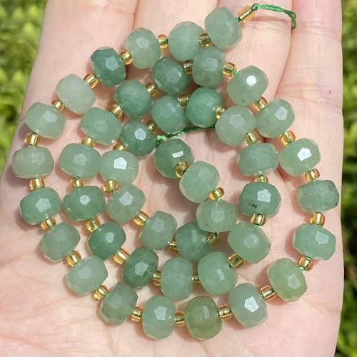 6 x 8 mm Natursteinperlen, facettierte Rondelle, Achat, Rosenquarz, lose Perlen zur Schmuckherstellung, Perlenarbeit, DIY-Armband, Halskette – Grüner Aventurin – 6 x 8 mm, ca. 45 Stück 6 x 8 mm Natursteinperlen, facettierte Rondelle, Achat, Rosenquarz, lose Perlen zur Schmuckherstellung, Perlenarbeit, DIY-Armband, Halskette – Grüner Aventurin – 6 x 8 mm, ca. 45 Stück von TBSKUY