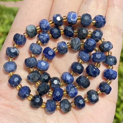 6 x 8 mm Natursteinperlen, facettierte Rondelle, Achat, Rosenquarz, lose Perlen zur Schmuckherstellung, Perlenarbeiten, DIY-Armband, Halskette, Sodalith, 6 x 8 mm, ca. 45 Stück 6 x 8 mm Natursteinperlen, facettierte Rondelle, Achat, Rosenquarz, lose Perlen zur Schmuckherstellung, Perlenarbeiten, DIY-Armband, Halskette, Sodalith, 6 x 8 mm, ca. 45 Stück von TBSKUY