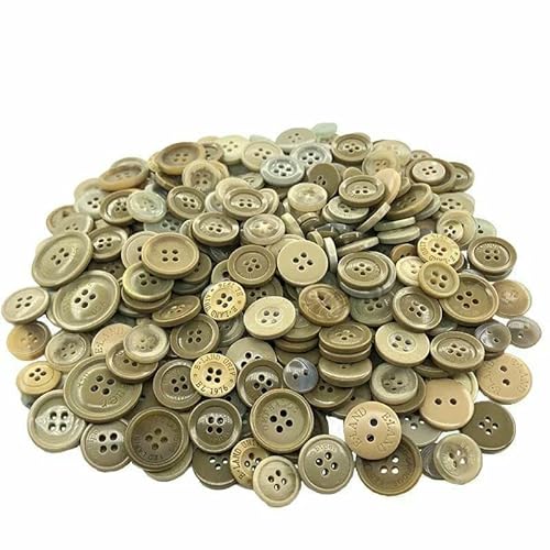70–100 Stück runde Knöpfe in gemischten Farben, 1–3 cm, Nähknöpfe aus Harz, DIY-Handknopf, 2/4-Loch-Knopf für handgefertigtes Nähzubehör, 28 Dunkelbeige, 5 von TBSKUY