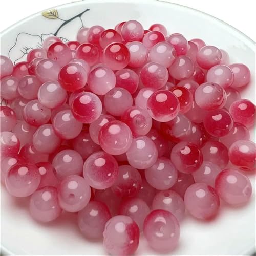 8 mm Glasperlen, schöne mehrfarbige Perlen, handgefertigt, DIY-Armband, Armband, Schmuck, handgefertigte Perlen, Zubehör, Material, 11–8 mm (50 Stück) von TBSKUY