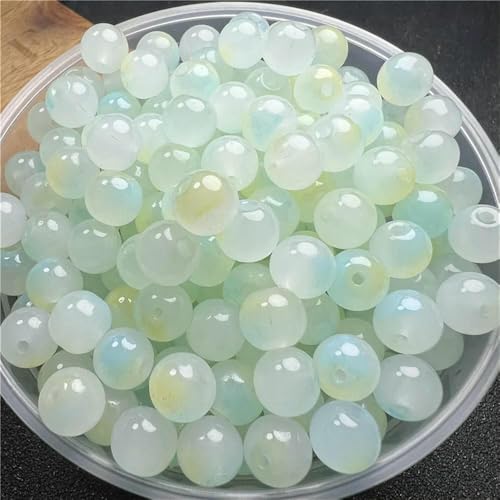 8 mm Glasperlen, schöne mehrfarbige Perlen, handgefertigt, DIY-Armband, Armband, Schmuck, handgefertigte Perlen, Zubehör, Material-03-8 mm (50 Stück) von TBSKUY