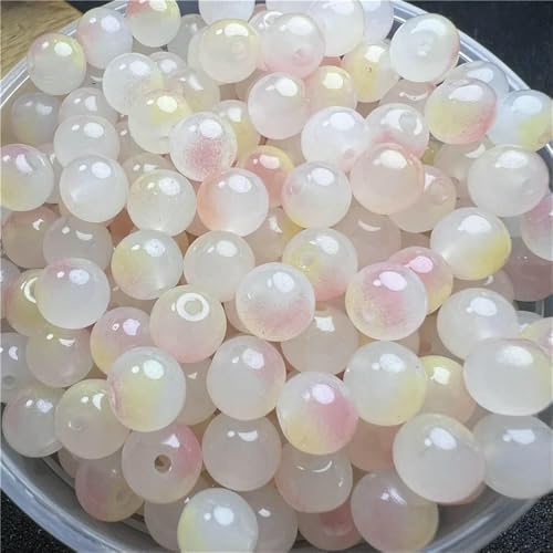 8 mm Glasperlen, schöne mehrfarbige Perlen, handgefertigt, DIY-Armband, Armband, Schmuck, handgefertigte Perlen, Zubehör, Material-04-8 mm (50 Stück) von TBSKUY