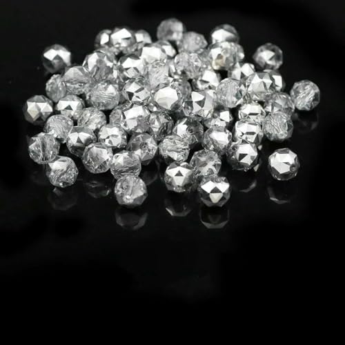 8 mm halbsilberne österreichische Kristallblumenkugeln, Glas-Abstandshalter, lose Perlen zur Schmuckherstellung, Armbänder, Ohrringe, DIY-Zubehör, 8 mm, ca. 260 Stück von TBSKUY