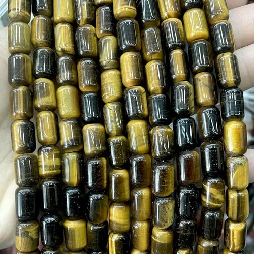 8 x 12 mm Naturstein, Zylinderform, Türkis, Achate, Quarz, Jade, lose Abstandsperlen zur Schmuckherstellung, DIY-Halskettenzubehör, Tigerauge, 8 x 12 mm, 16 Perlen 8 x 12 mm Naturstein, Zylinderform, Türkis, Achate, Quarz, Jade, lose Abstandsperlen zur Schmuckherstellung, DIY-Halskettenzubehör, Tigerauge, 8 x 12 mm, 16 Perlen von TBSKUY