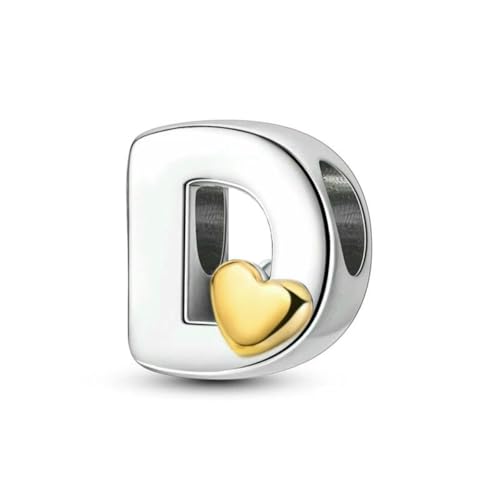 925 Original Armbänder Liebe 26 Englische Buchstaben Serie Versilberung Charms Perlen für Geburtstag Schmuckherstellung-KJC874-D von TBSKUY
