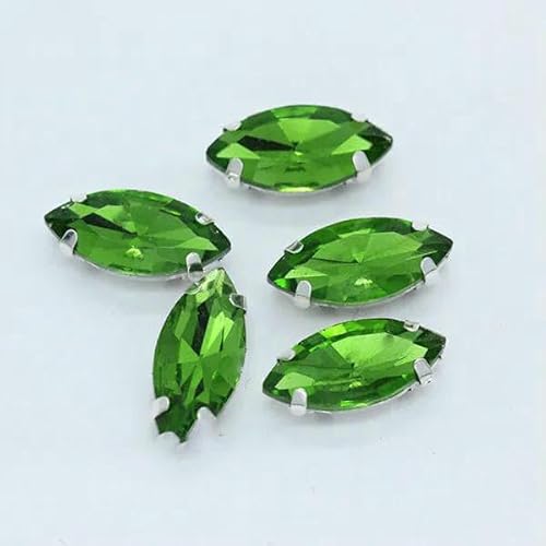 Alle Größen/Pferdeauge, 24 Farben, zum Aufnähen von Kristallglassteinen, Strasssteine, silberner Krallenknopf für Kleidung, grasgrün, 30 Stück, 4 x 8 mm Alle Größen/Pferdeauge, 24 Farben, zum Aufnähen von Kristallglassteinen, Strasssteine, silberner Krallenknopf für Kleidung, grasgrün, 30 Stück, 4 x 8 mm von TBSKUY