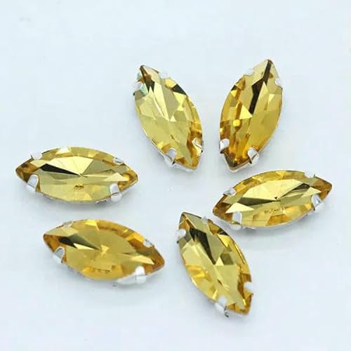 Alle Größen/Pferdeauge, 24 Farben, zum Aufnähen von Kristallglassteinen, Strasssteinen, silberner Krallenknopf für Kleidung, Gold, 20 Stück, 6 x 12 mm Alle Größen/Pferdeauge, 24 Farben, zum Aufnähen von Kristallglassteinen, Strasssteinen, silberner Krallenknopf für Kleidung, Gold, 20 Stück, 6 x 12 mm von TBSKUY
